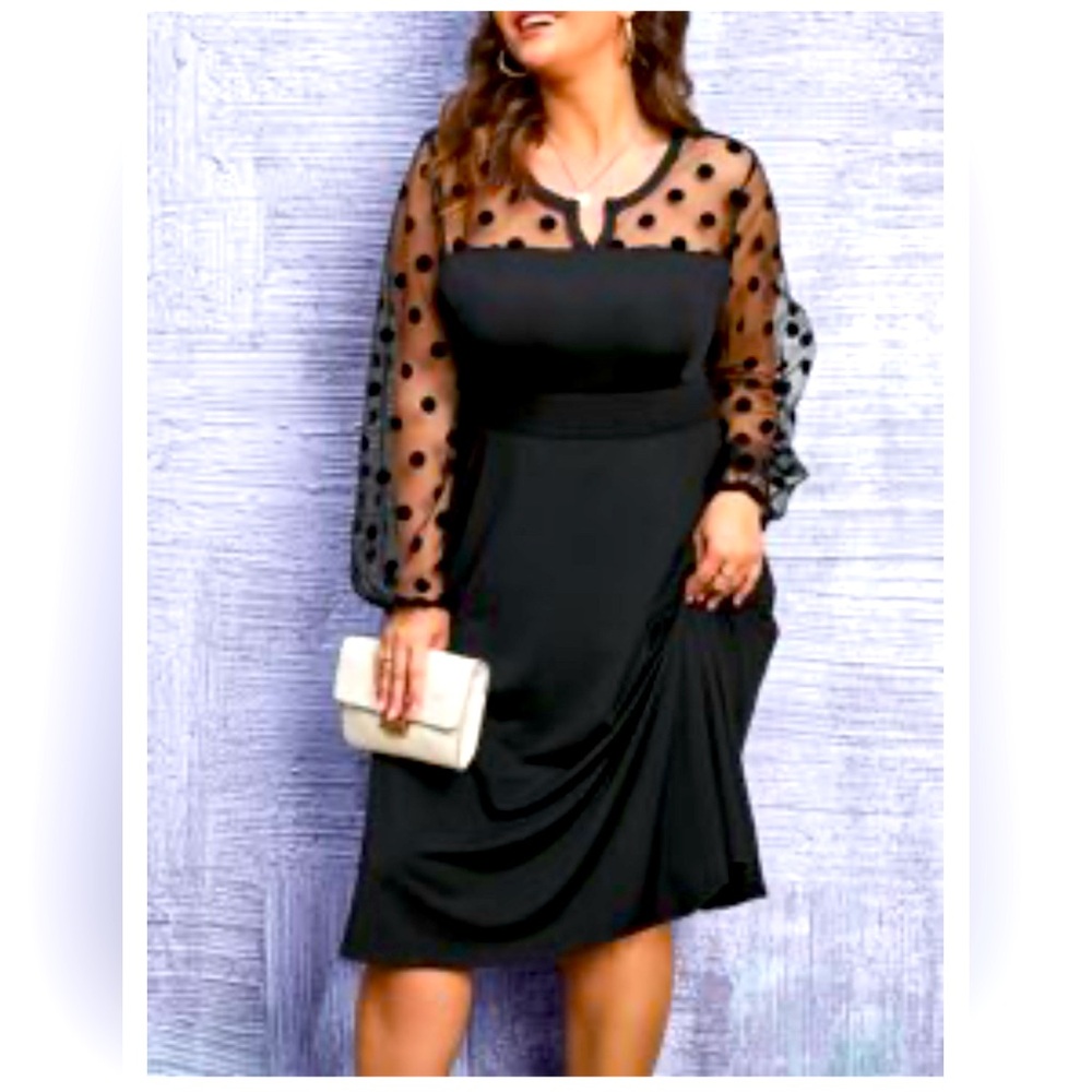 So chic! Holiday, NYE SHEIN Unity Plus Contrast Dobby Mesh Party Dress 1X
